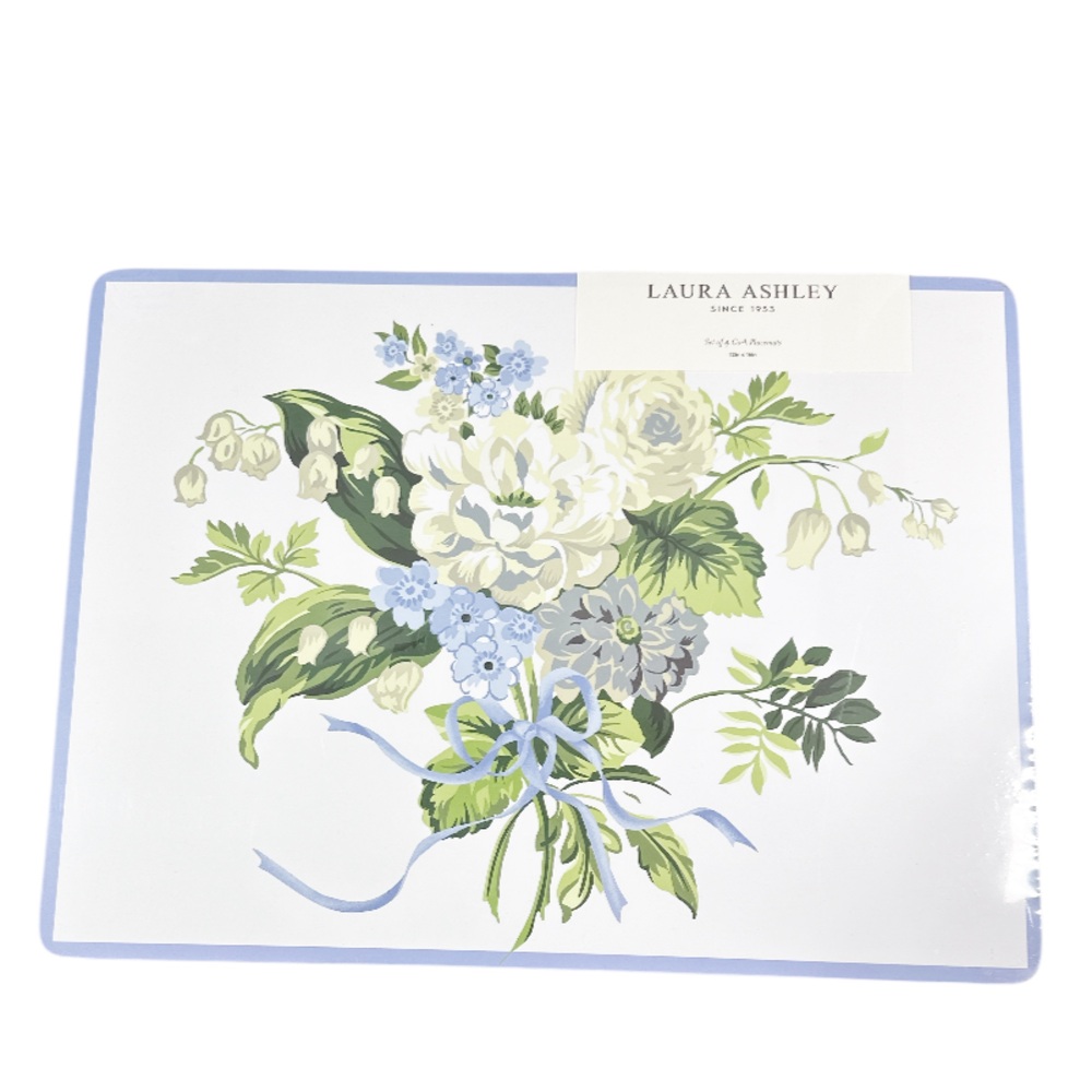 NEW Laura Ashley LILY OF THE VALLEY Cork Placemat Set/4